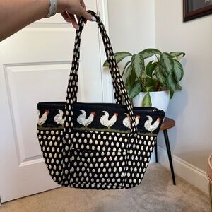Vintage Vera Bradley Chicken Eggs Chanticleer Pattern Bag, Retired Pattern
